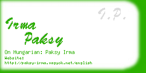 irma paksy business card